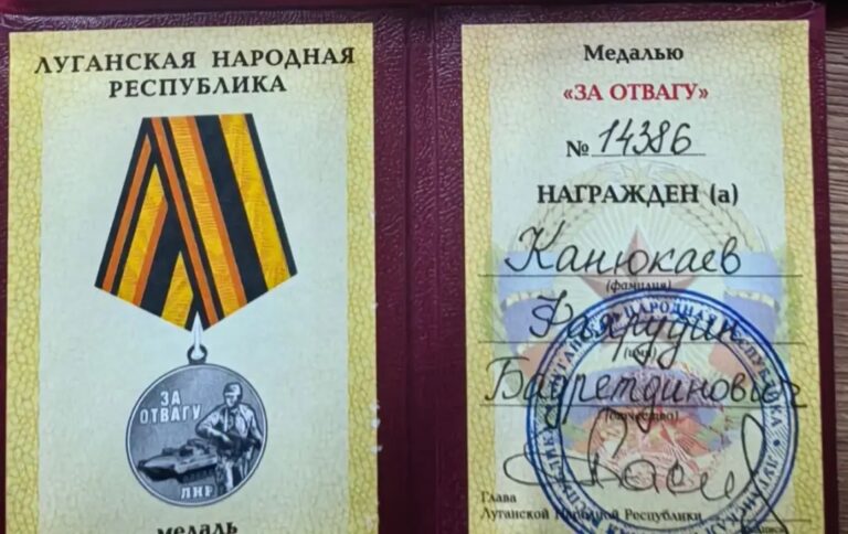 ЛИДЕР САМАРСКИХ ТАТАР ФАХРУТДИН КАНЮКАЕВ УДОСТОЕН МЕДАЛИ ЛНР “ЗА ОТВАГУ”